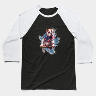 Bulldog superhero Baseball T-Shirt